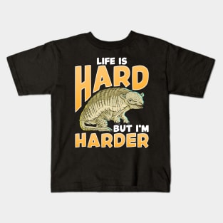 Life Is Hard But I'm Harder Armadillo Shell Pun Kids T-Shirt